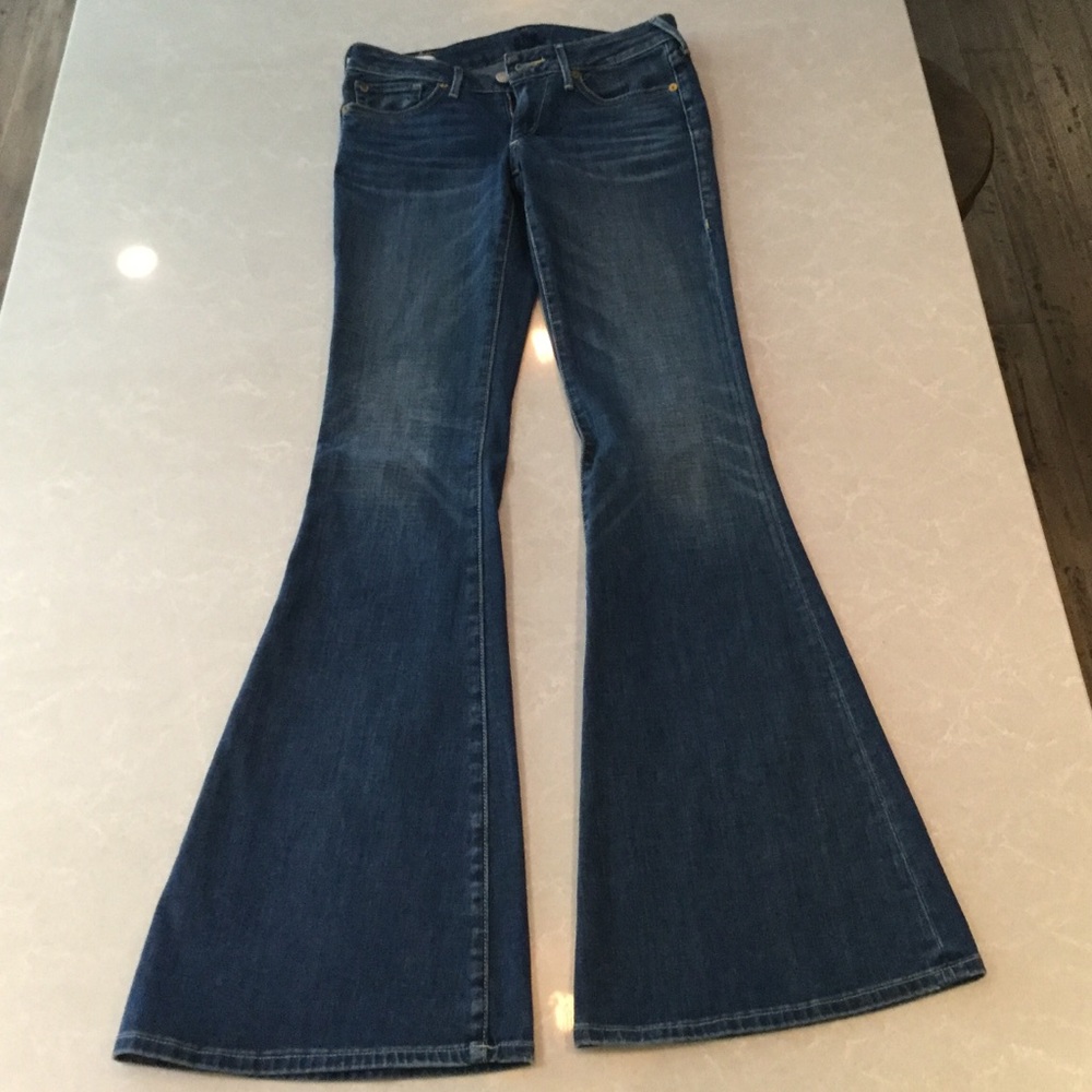 True Religion Karlie Low Rise Bell Bottom Jeans.